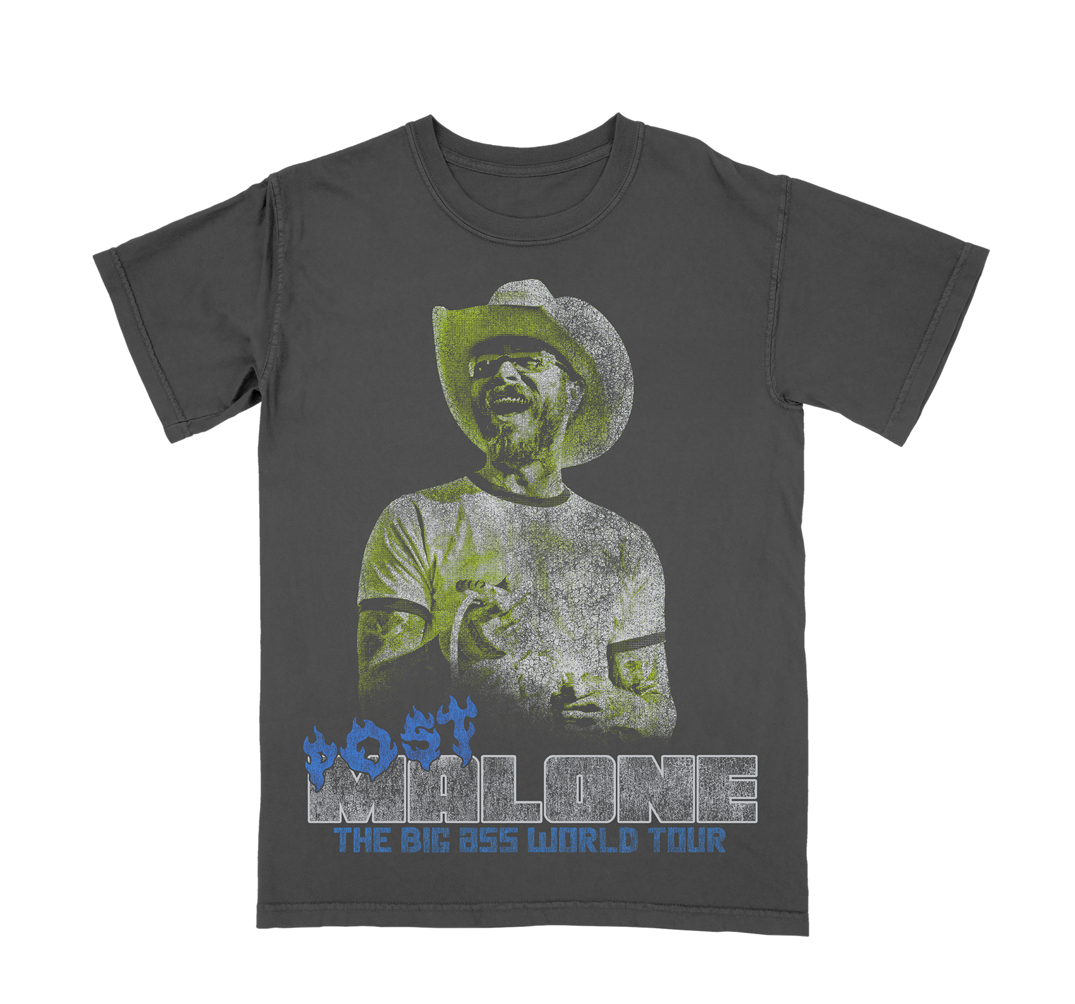 Post Malone - THE BIG ASS WORLD TOUR CHARCOAL T-SHIRT