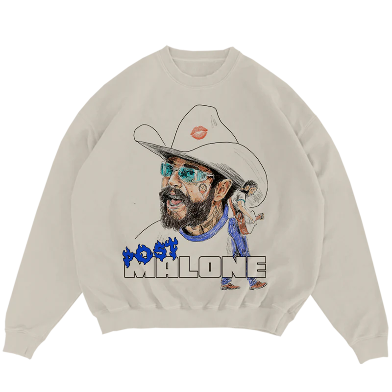 Post Malone - Post Malone Blue Flame Crewneck